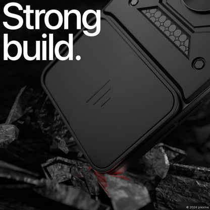 Pikkme Samsung Galaxy F06 5G / M06 5G D10 Tough Armor Back Cover (Black)