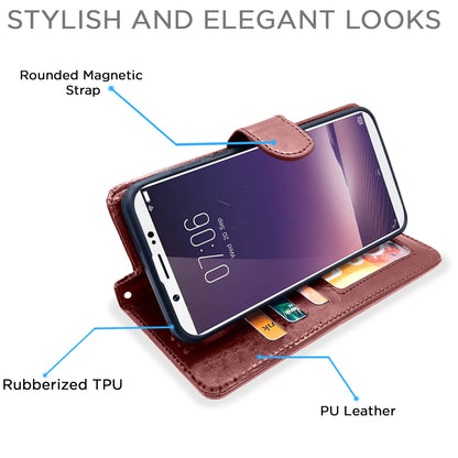 Pikkme Vivo V7 Plus brown wallet flip cover – photo 3
