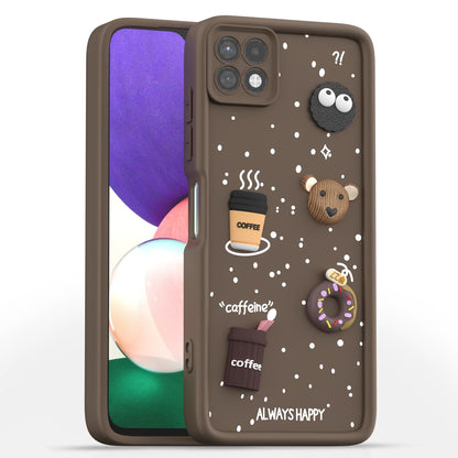 Pikkme Samsung A22 5G/3D Silicone brown back cover