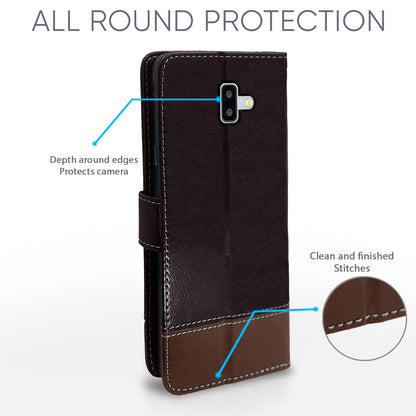Pikkme Samsung J6 Plus/J6 Magnetic coffee & brown mobile flip cover – photo 4