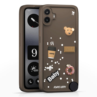 Pikkme CMF by Nothing Phone 1 Cute Fun Cartoon 3D Bear Silicon Back Cover - Brown