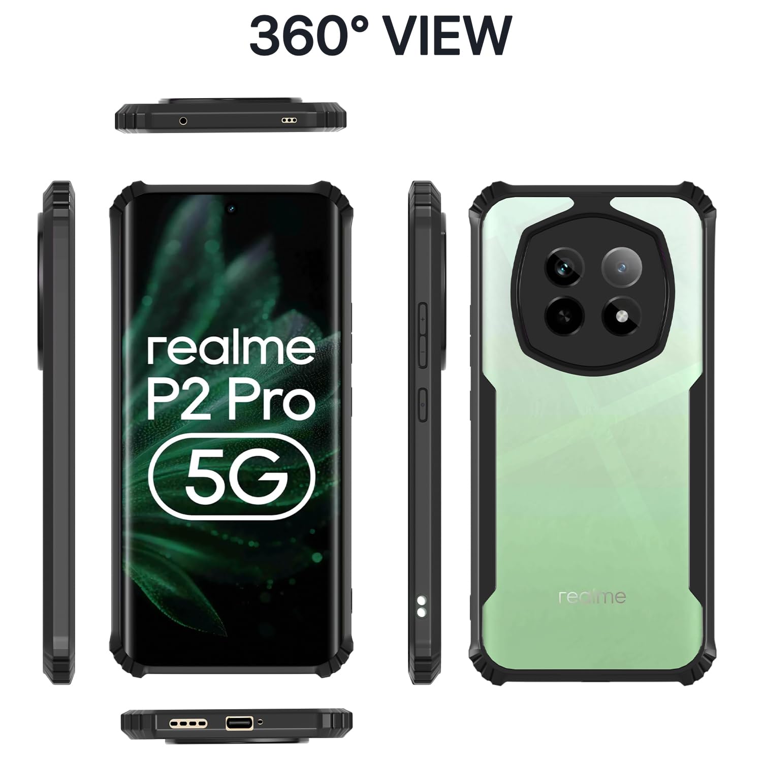 Pikkme black mobile back cover for Realme P2 Pro 5G – photo 3