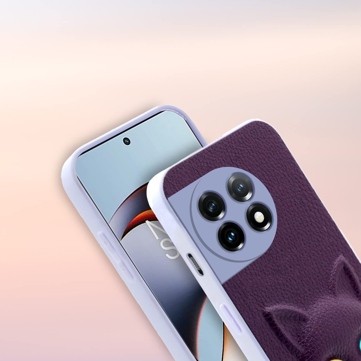 Pikkme OnePlus 11R Kitty Back Cover (Purple)