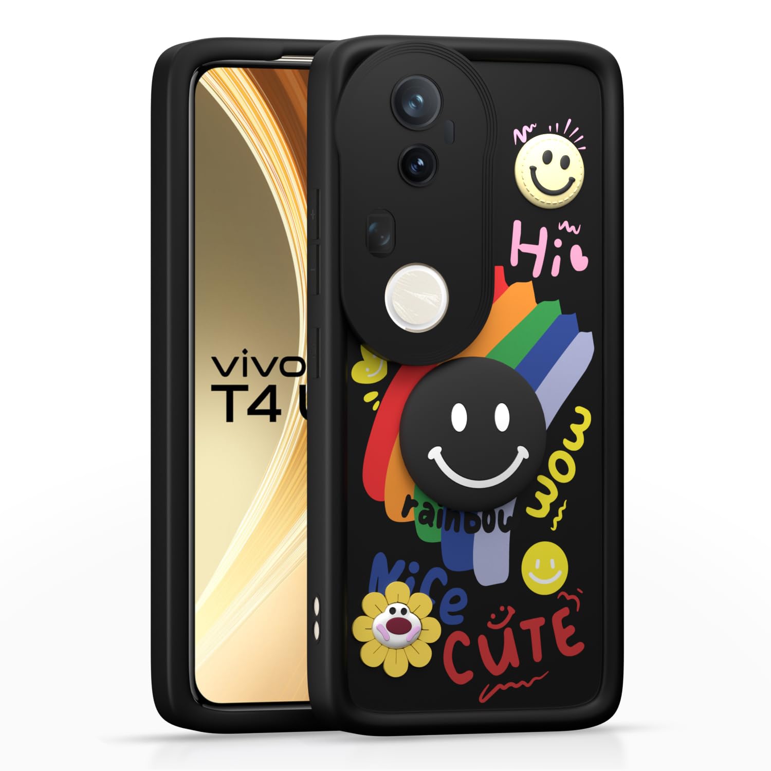 Pikkme black back cover for Vivo T4 Ultra 5G
