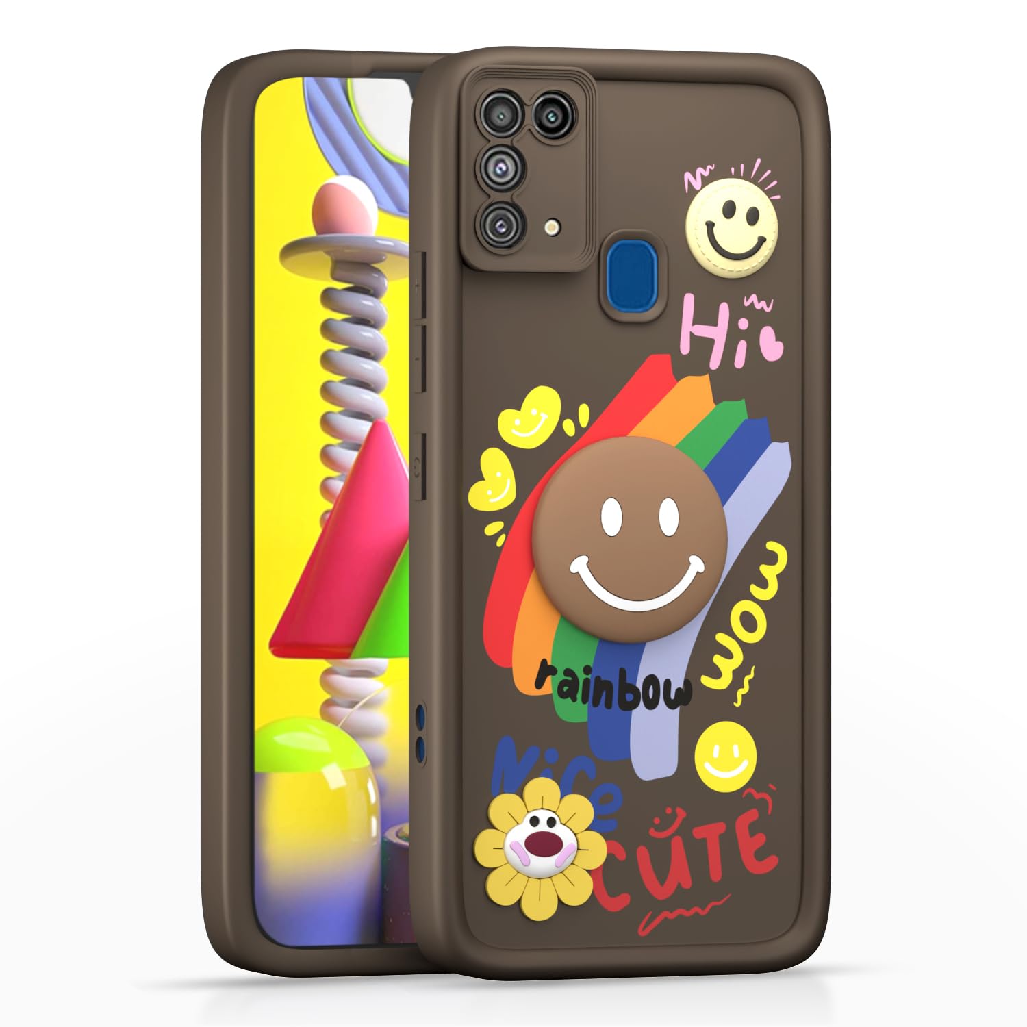 Pikkme Samsung M31/M31 Prime/F41 brown mobile back cover