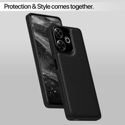 Redmi 13/Poco M6 Plus 5G Leather back cover in black by Pikkme – photo 6