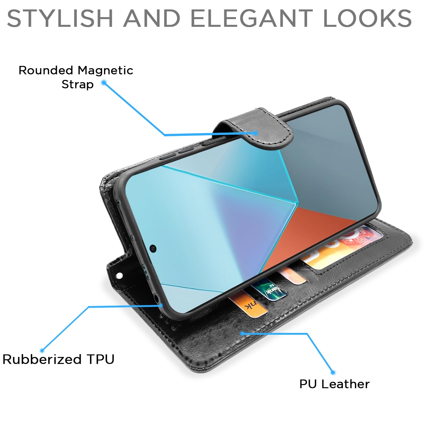 Pikkme black Wallet flip case for Redmi Note 13 Pro 5G – photo 3
