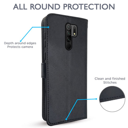 Redmi 9 Prime/Poco M2 flip case in black by Pikkme – photo 4