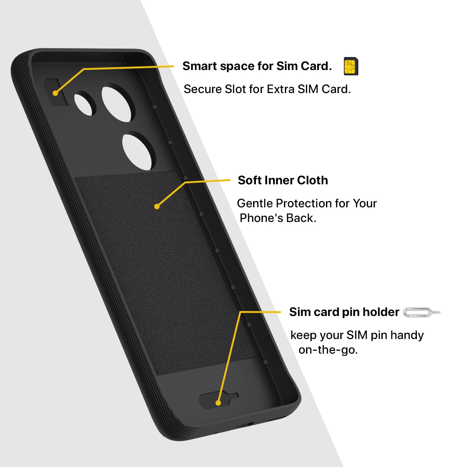Pikkme Vivo T3 Pro 5G / iQOO Z9s Pro 5G Gencase Back Cover (Black)