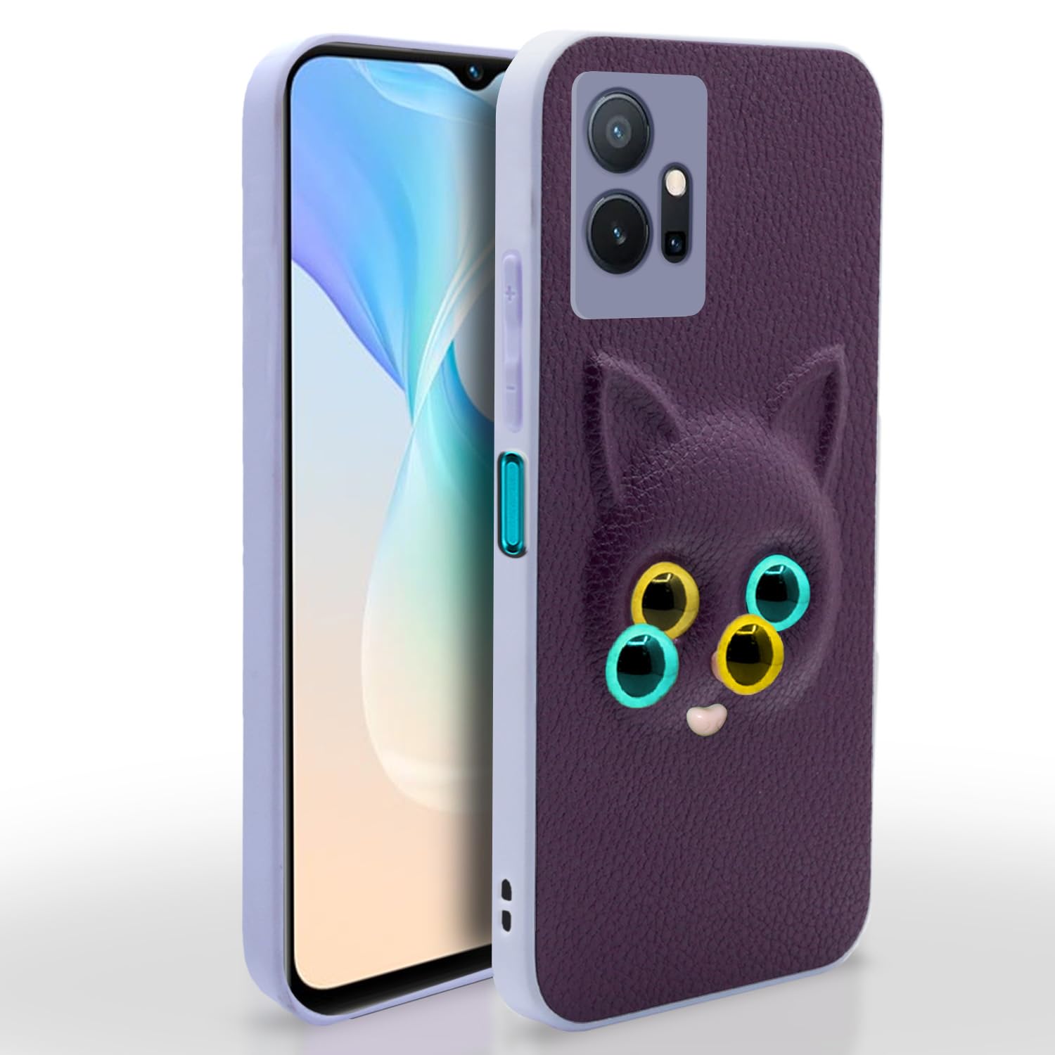 Purple Vivo T1 5G / Vivo Y75 5G / iQOO Z6 5G Kitty Back Cover – Stylish and Protective Back Cover