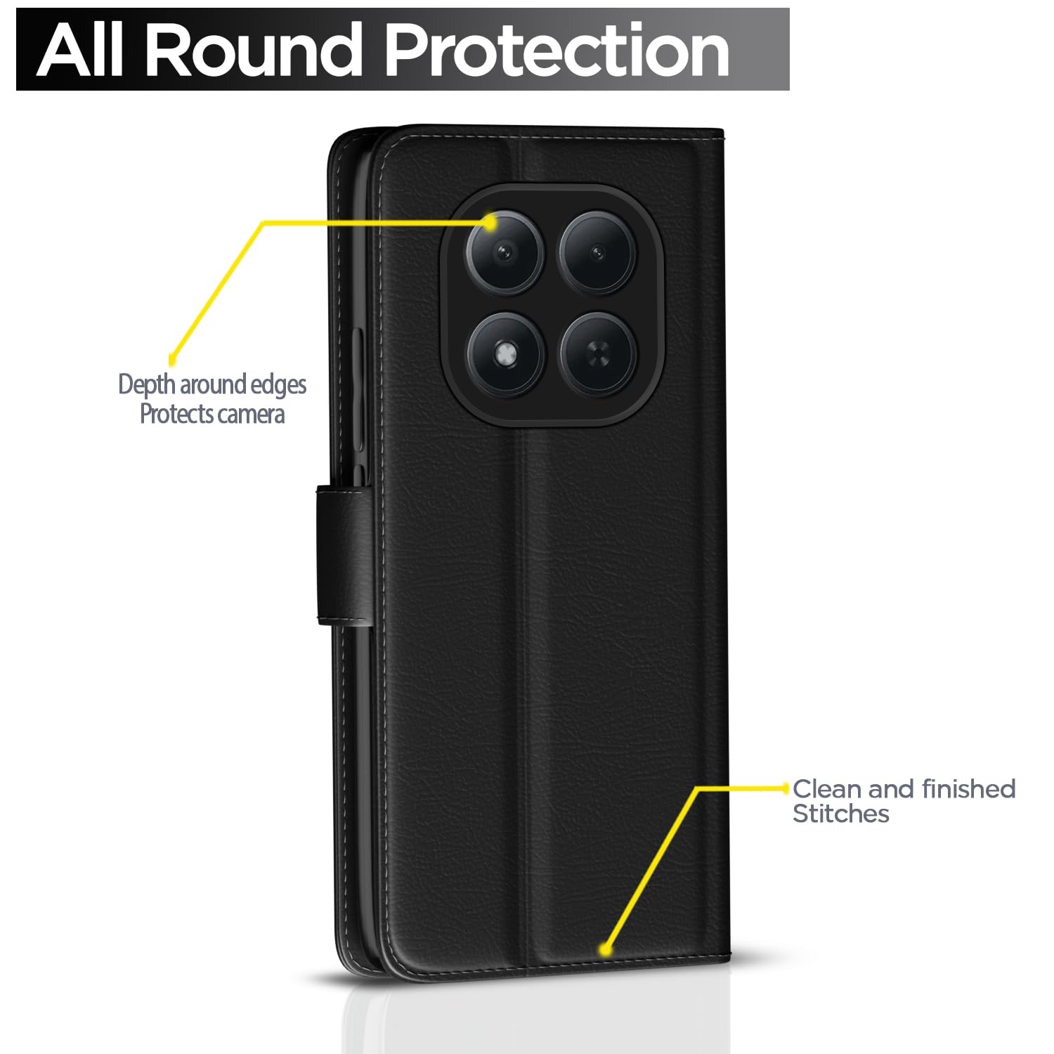 Pikkme black Wallet flip cover for Redmi Note 15 Pro 5G – photo 4