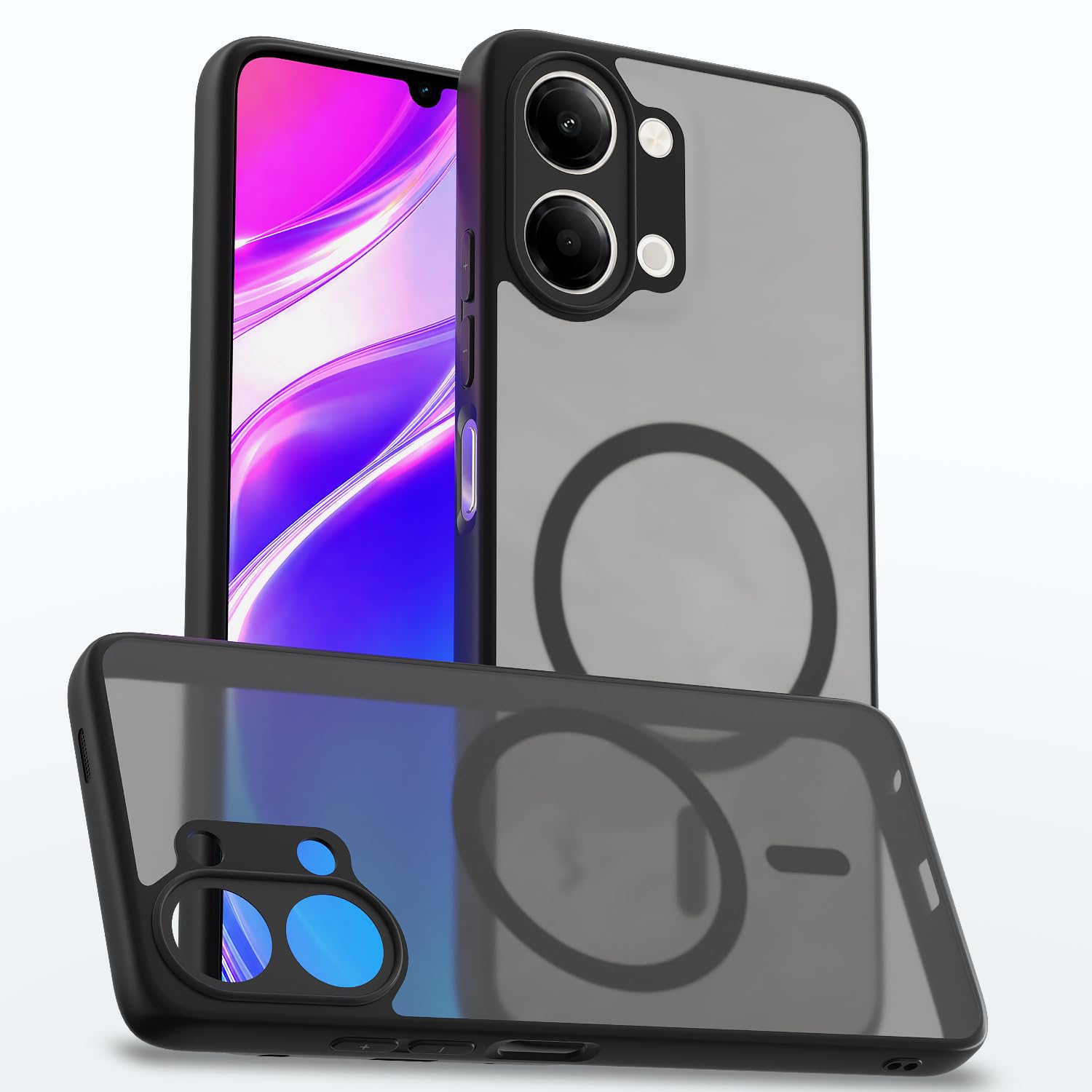 Pikkme Vivo Y11/T5 Lite 5G black smoke mag-safe mobile back cover