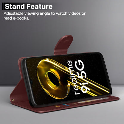 Realme 9i 5G Wallet wallet flip cover in brown by Pikkme – photo 3
