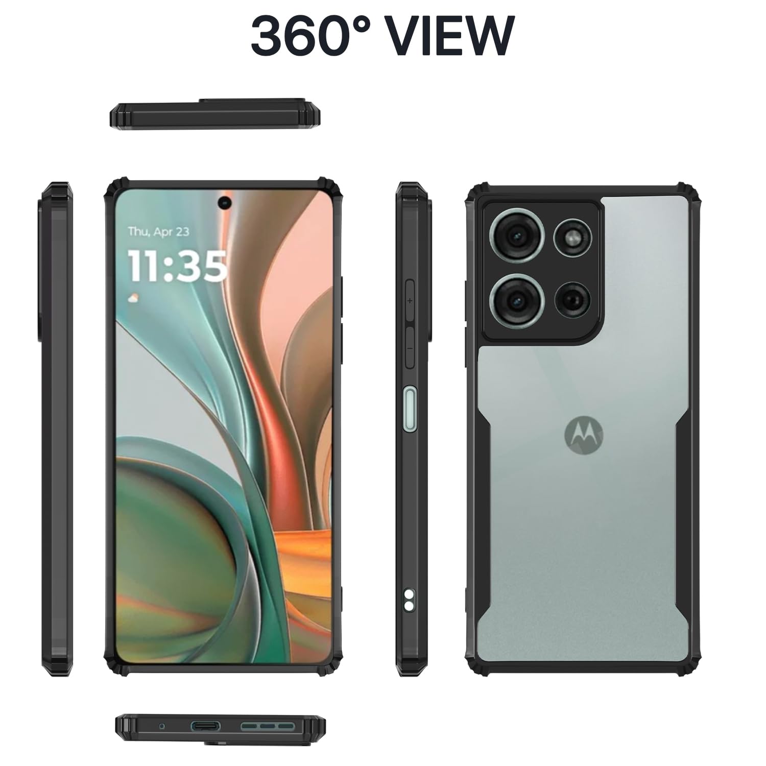 Black Clear mobile cover for Moto G75 5G – Pikkme – photo 3