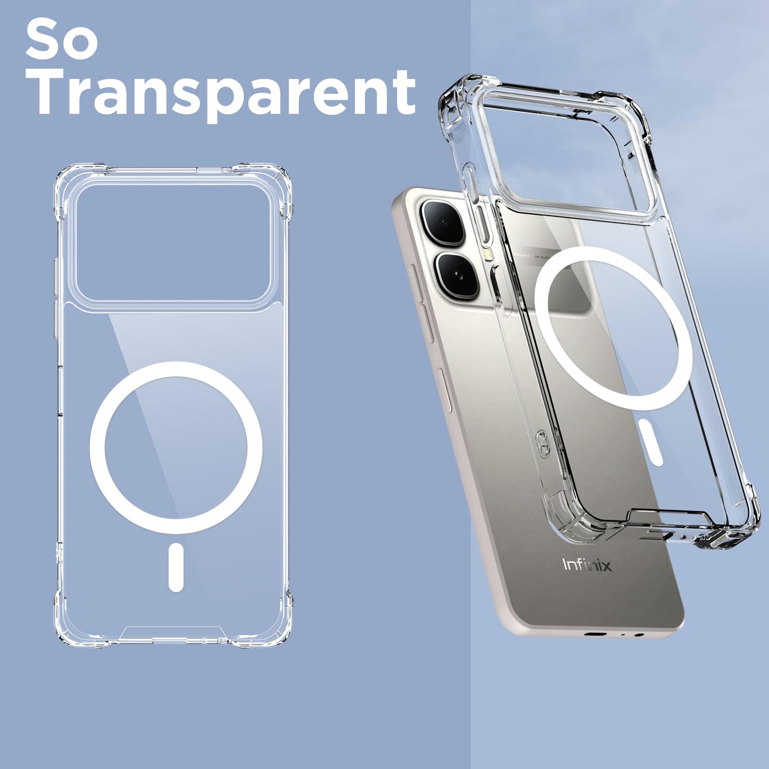 Infinix Smart 20 4G back cover in transparent mag-safe by Pikkme – photo 2