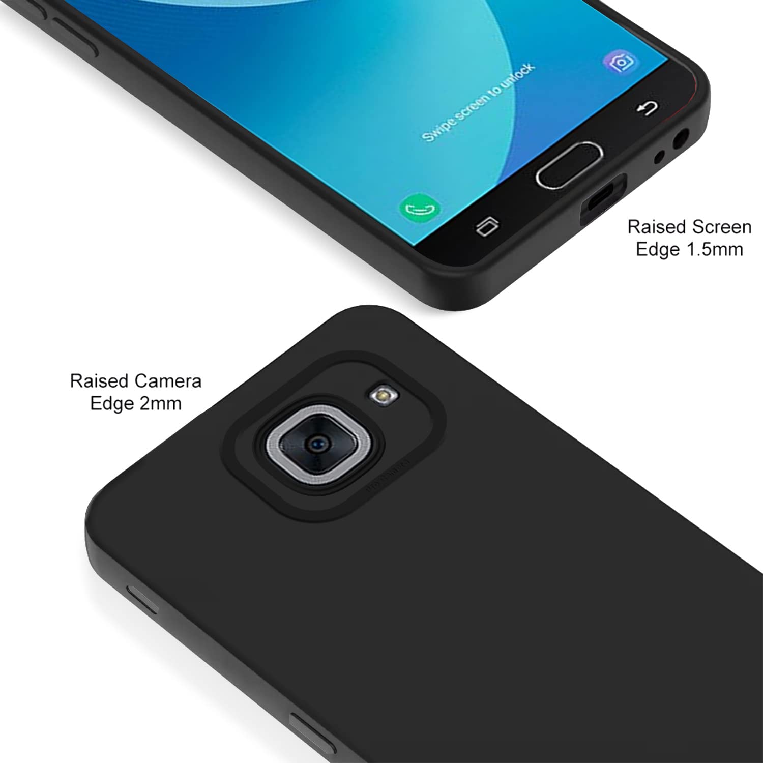 Pikkme Samsung Galaxy J7 Max Liquid Silicone Back Cover | Black