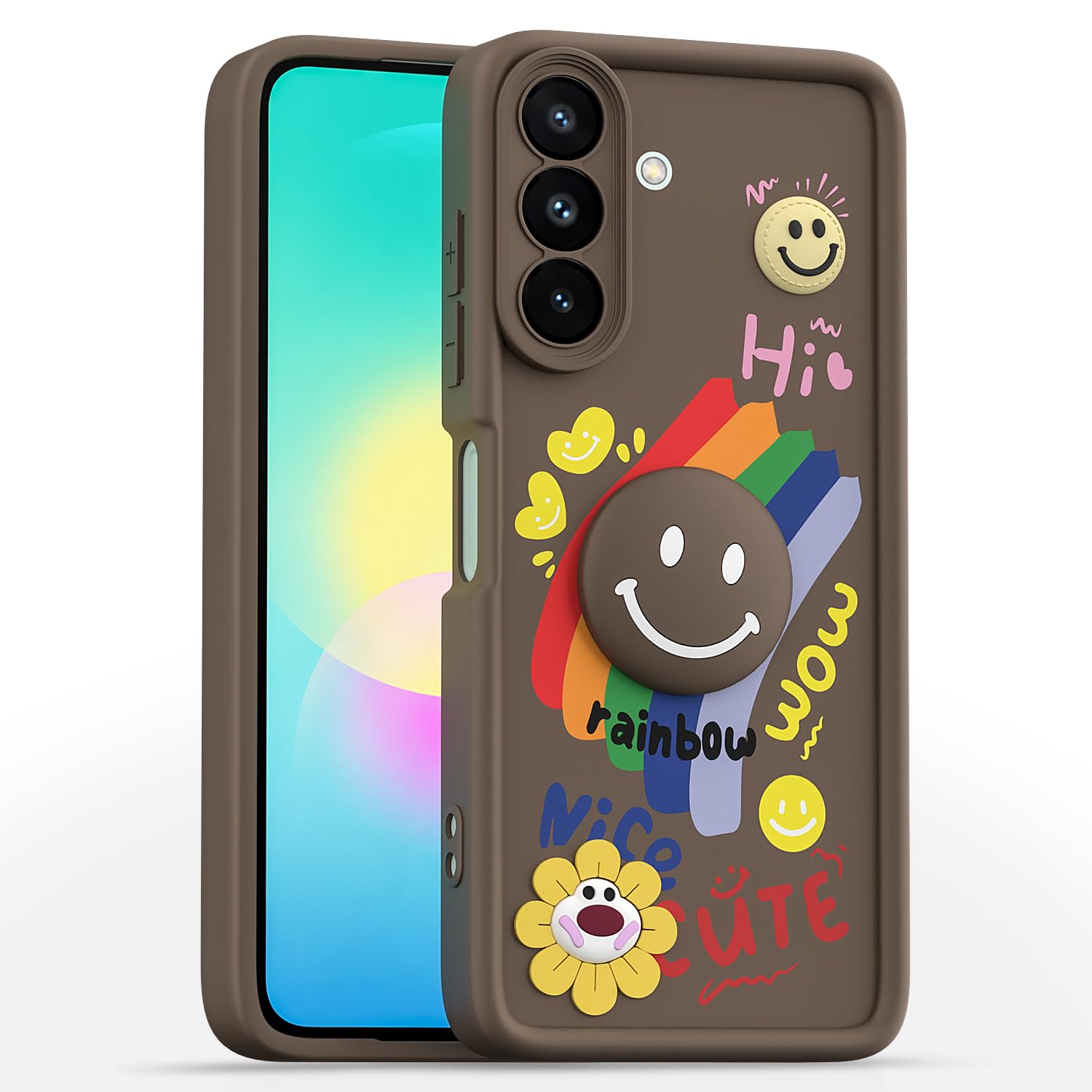 Samsung A27/M47 5G Smile Rainbow mobile cover in brown by Pikkme