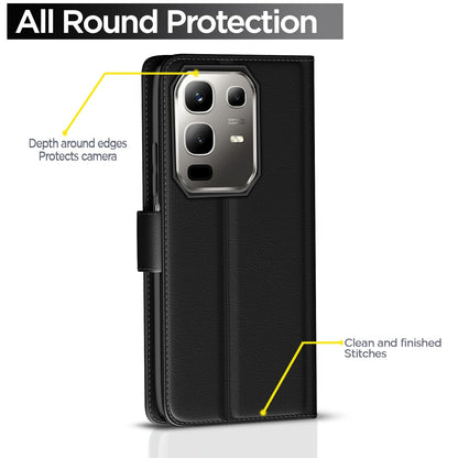 Pikkme Infinix Note 50x 5G Vintage Flip Cover (Black)