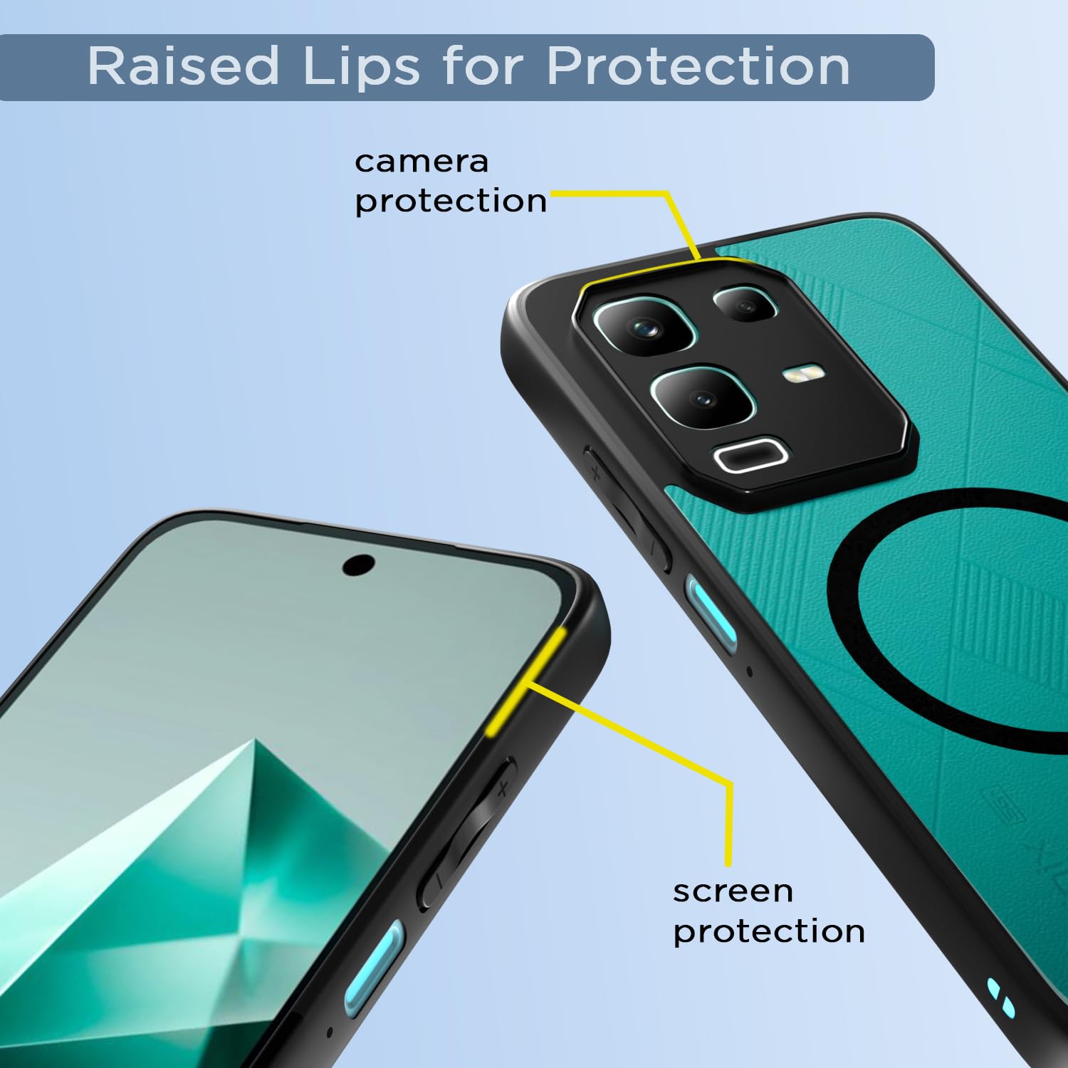 Pikkme Infinix Note 50x 5G Eagle 2 Mag-Safe Shockproof Hard Transparent Back Cover (Black)