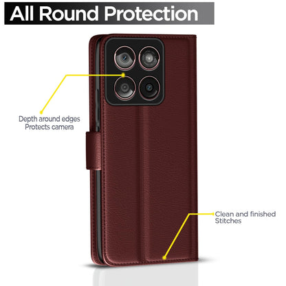 Pikkme Motorola Moto Edge 60 fusion 5G  Vintage Flip Cover (Brown)