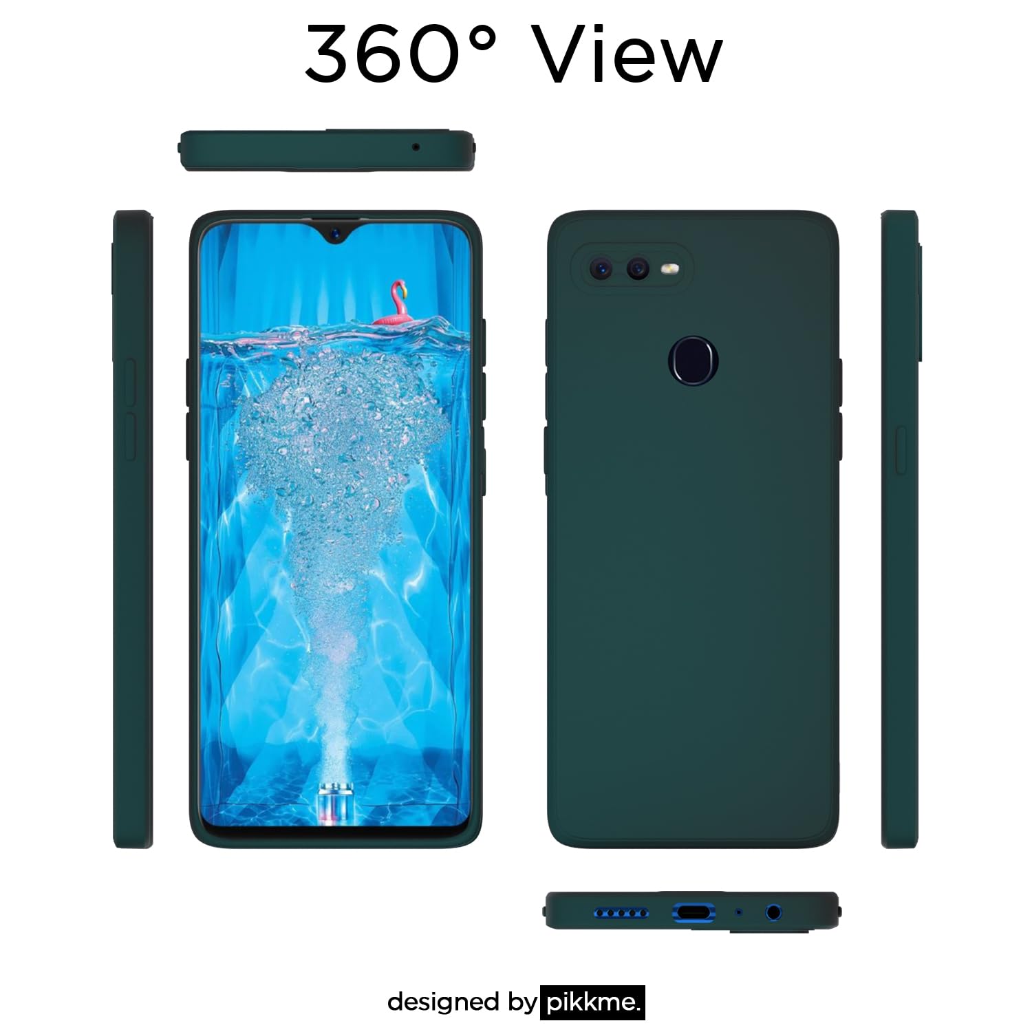 Pikkme Oppo F9 Pro/Realme 2 Pro/Realme U1 Liquid Silicone green back cover – photo 3