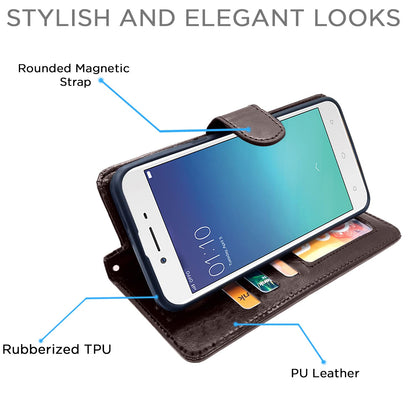 Pikkme Oppo A37 Vintage Flip Cover (Coffee)