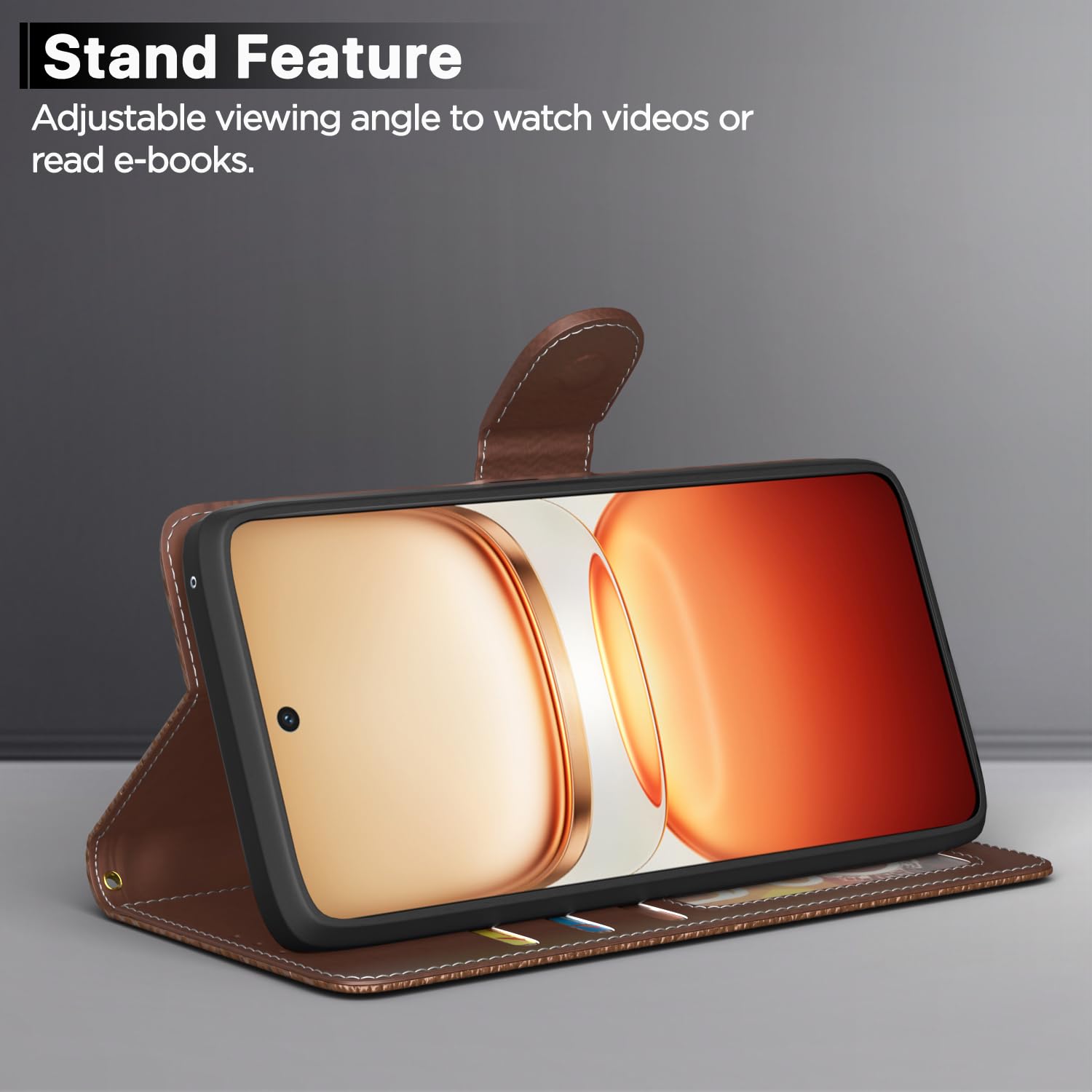 Pikkme Vivo T4 5G / iQoo Z10 5G Contrast Flip Cover (Tan)