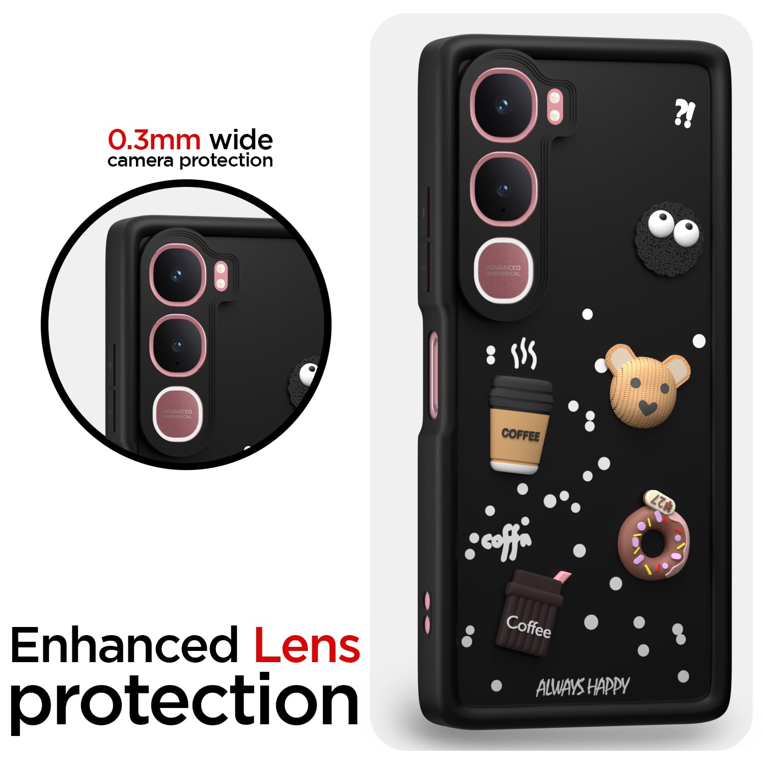 Vivo Y31 5G/3D Silicone mobile back cover in black by Pikkme – photo 5