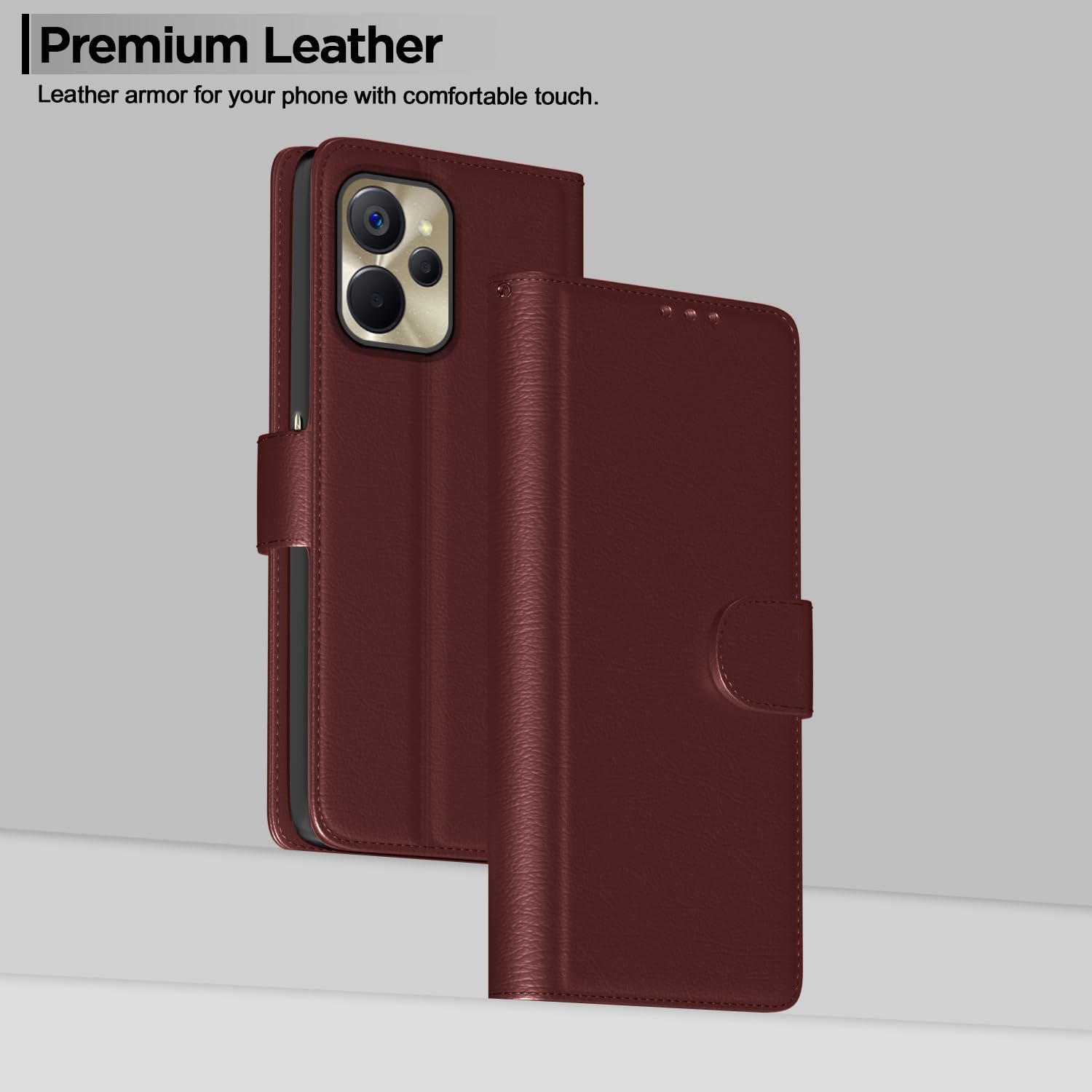 Pikkme Realme 9i 5G brown flip cover – photo 2
