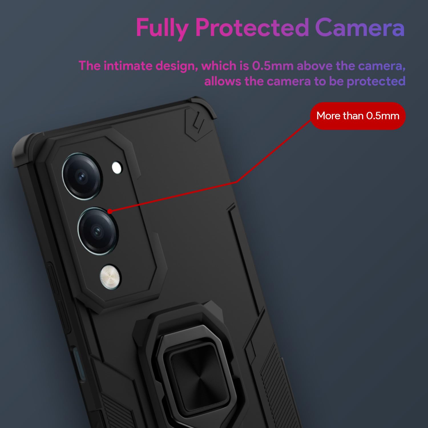 iQOO Z10 Lite 5G/Vivo T4 Lite 5G/Y19 5G/Y19e/Y04 4G/Y29s 5G Tough Armor back cover in black by Pikkme – photo 6