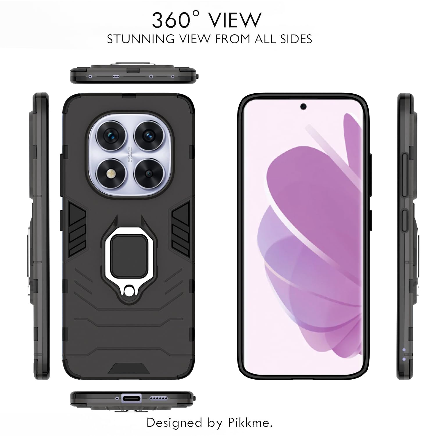Black D5 Tough Armor phone cover for Redmi Note 14 Pro 5G – Pikkme – photo 3