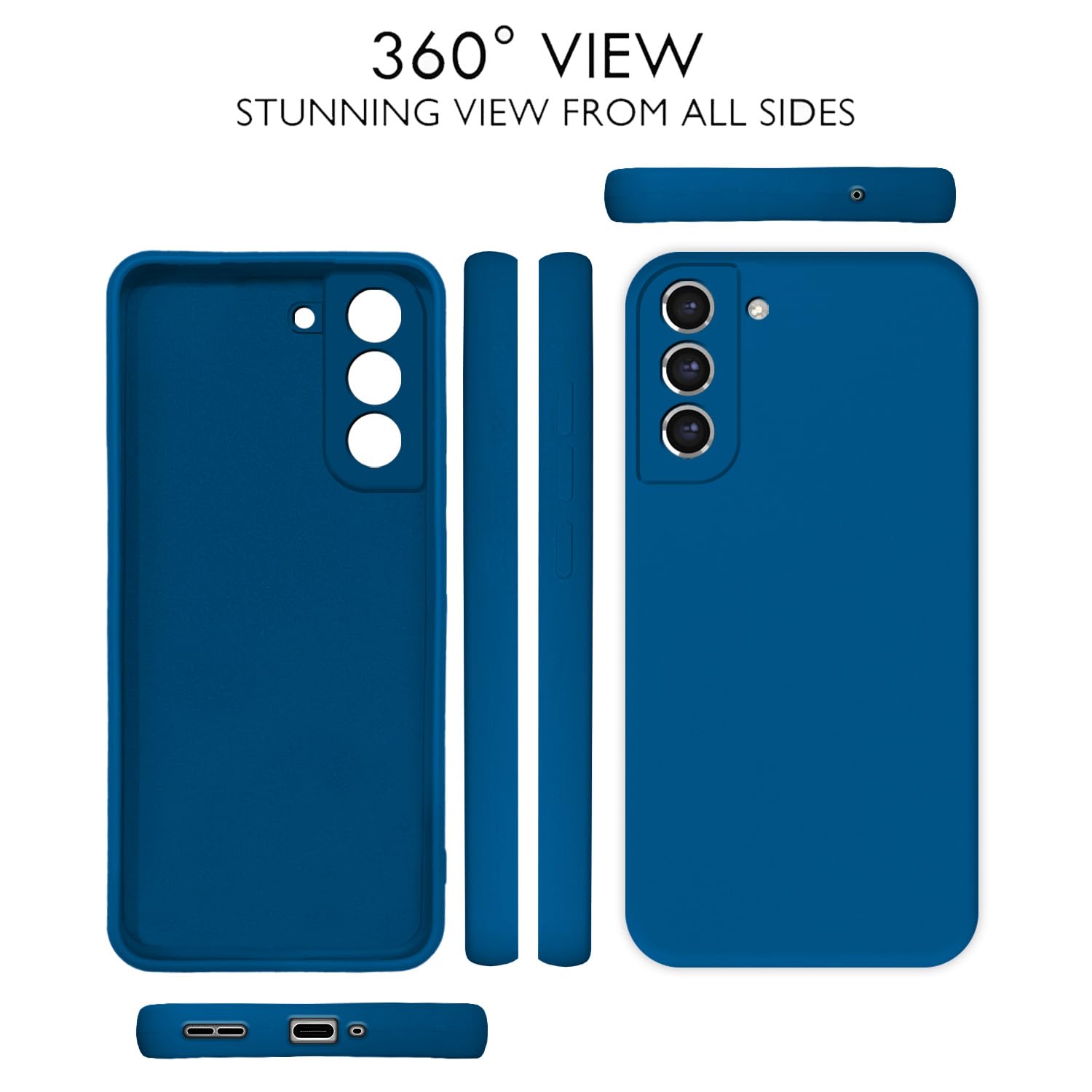 Pikkme Samsung Galaxy S21 FE 5G Soft Matte Silicone Shockproof Case | Blue