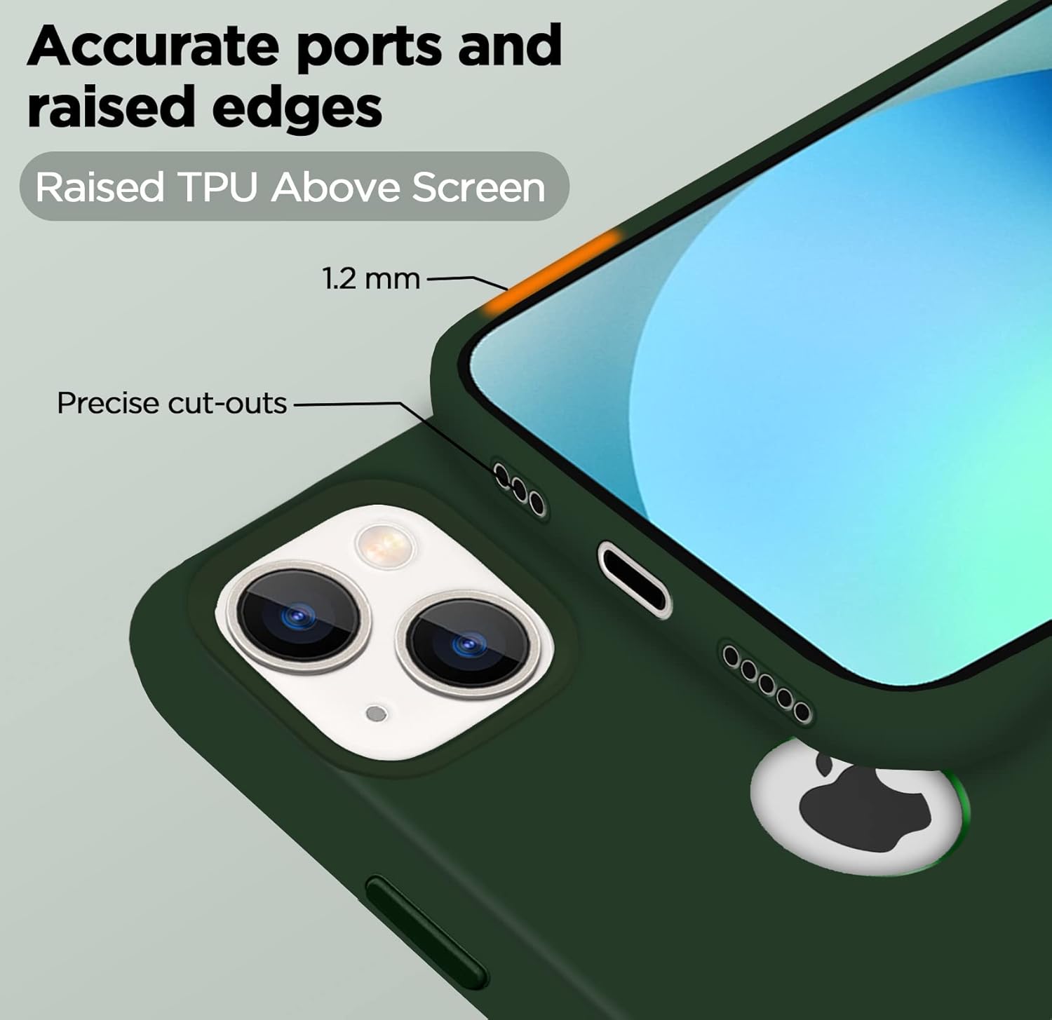 Pikkme iPhone 13 Mini Super Soft Silicone Back Cover (Atrovirens)