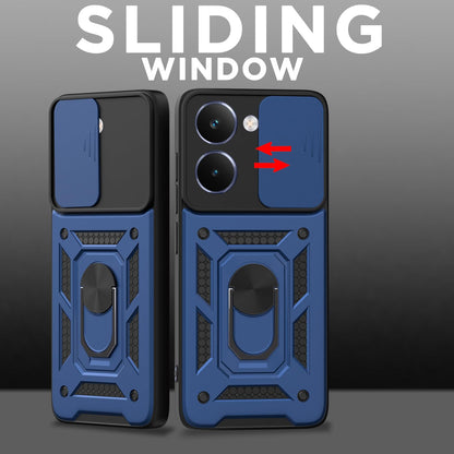 Pikkme Realme P3 Ultra 5G D10 Tough Armor Back Cover (Blue)
