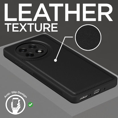 Pikkme OnePlus 13R 5G Leatherback Back Case (Black)