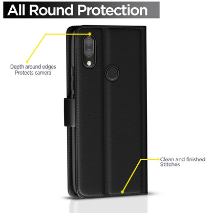 Redmi 7/Y3 wallet flip cover in black by Pikkme – photo 4