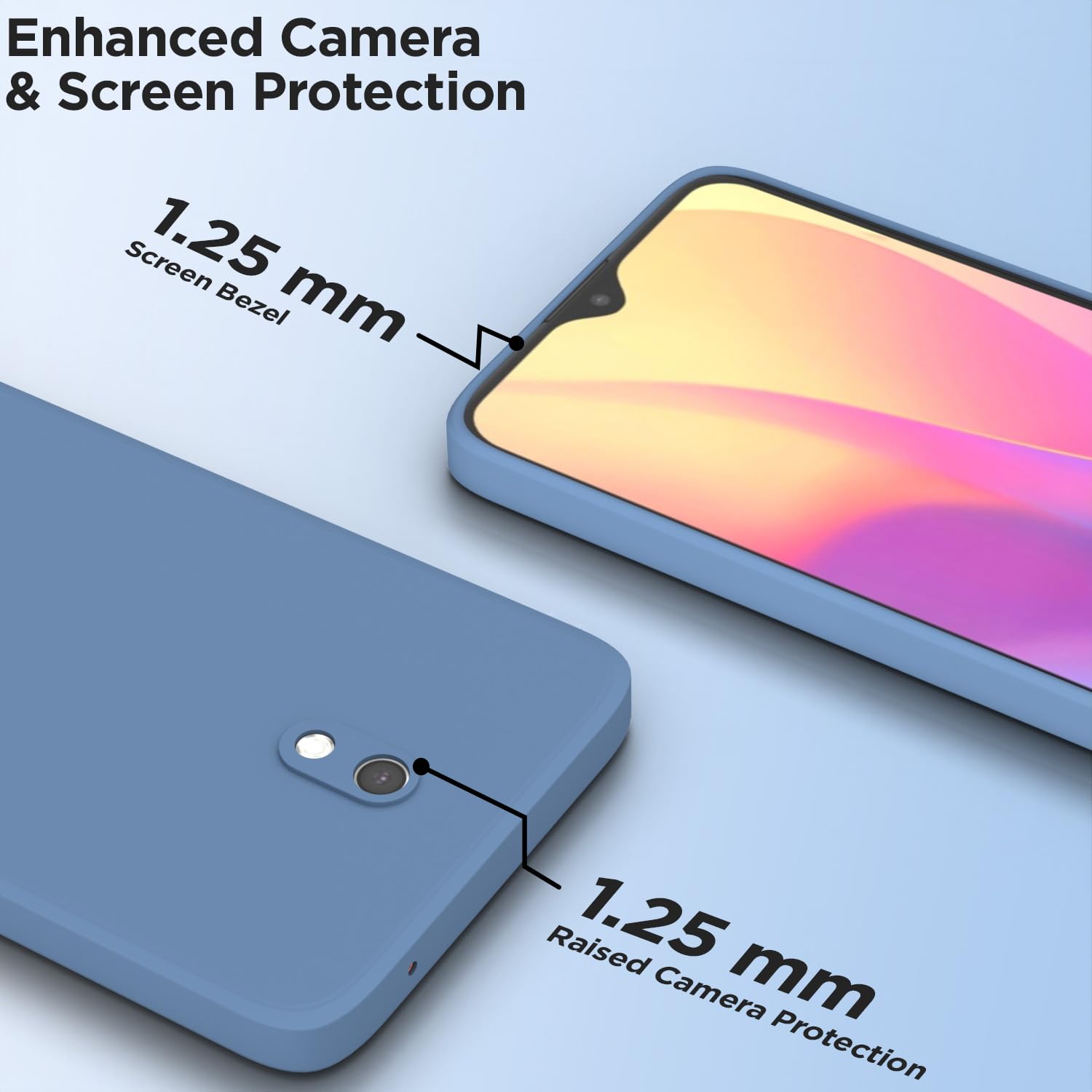 Pikkme  Redmi 8A Soft Matte Silicone Shockproof Case (Aqua Blue)