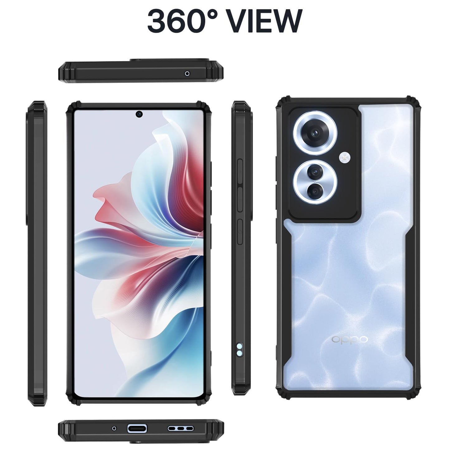 Pikkme Oppo F25 Pro 5G Eagle Back Cover (Black)