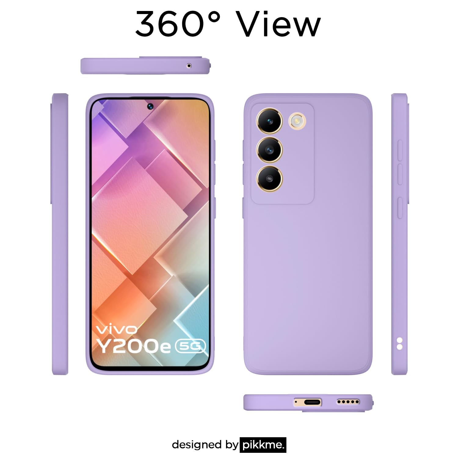 Pikkme Vivo T3 5G / Vivo Y200e 5G Soft Matte Silicone Shockproof Case | Purple