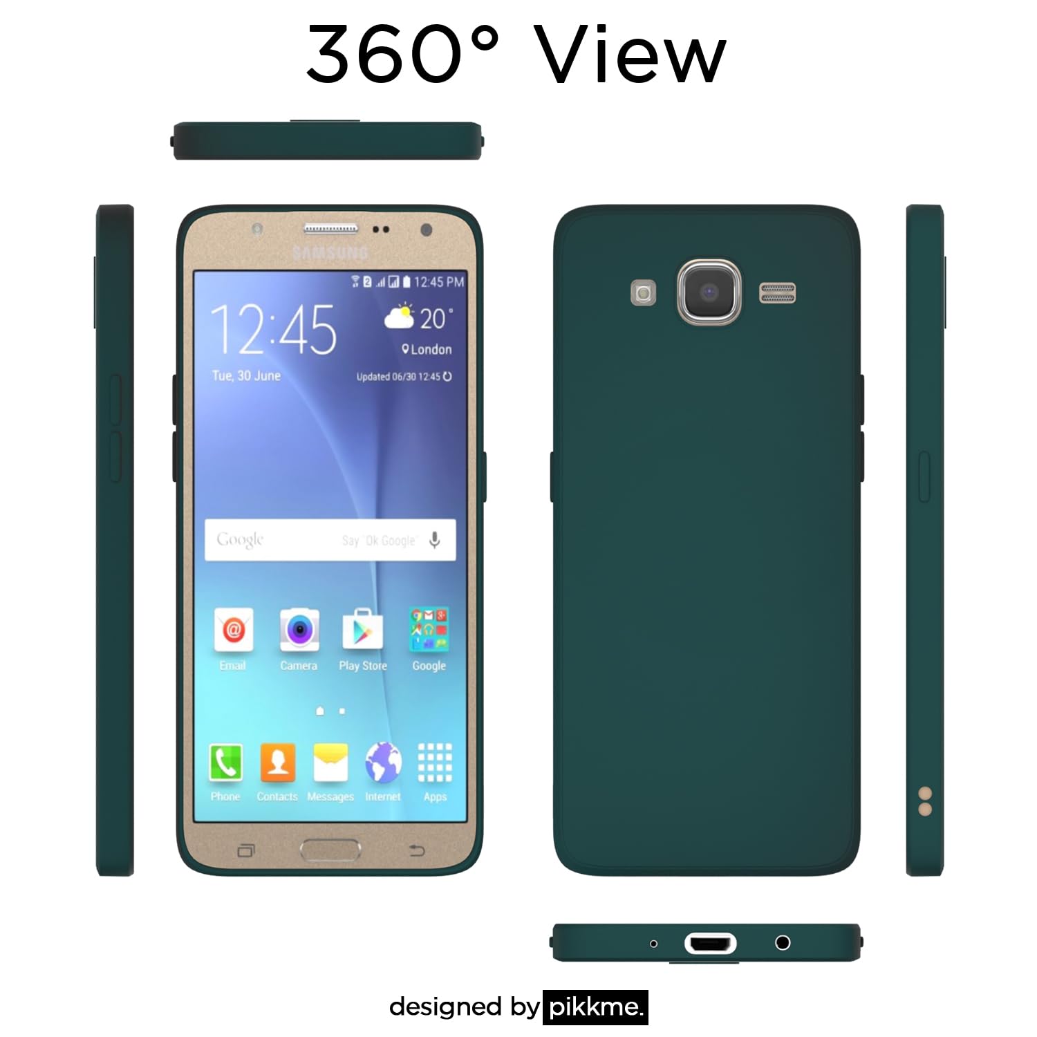 Pikkme Samsung Galaxy J7 2015 / J7 / J7 Nxt Soft Matte Silicone Shockproof Case (Green)