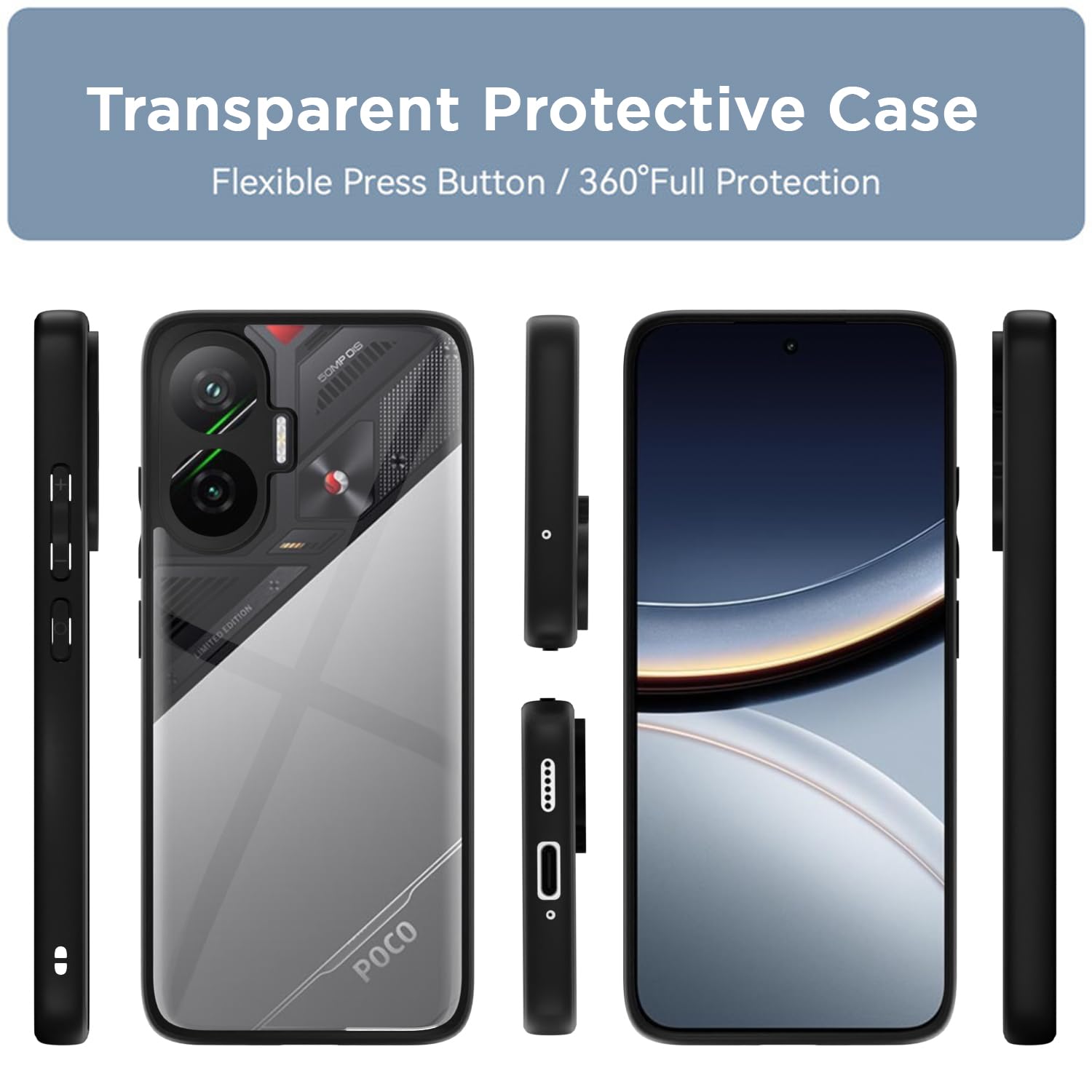 Pikkme Poco F7 5G Hybrid black back cover – photo 3