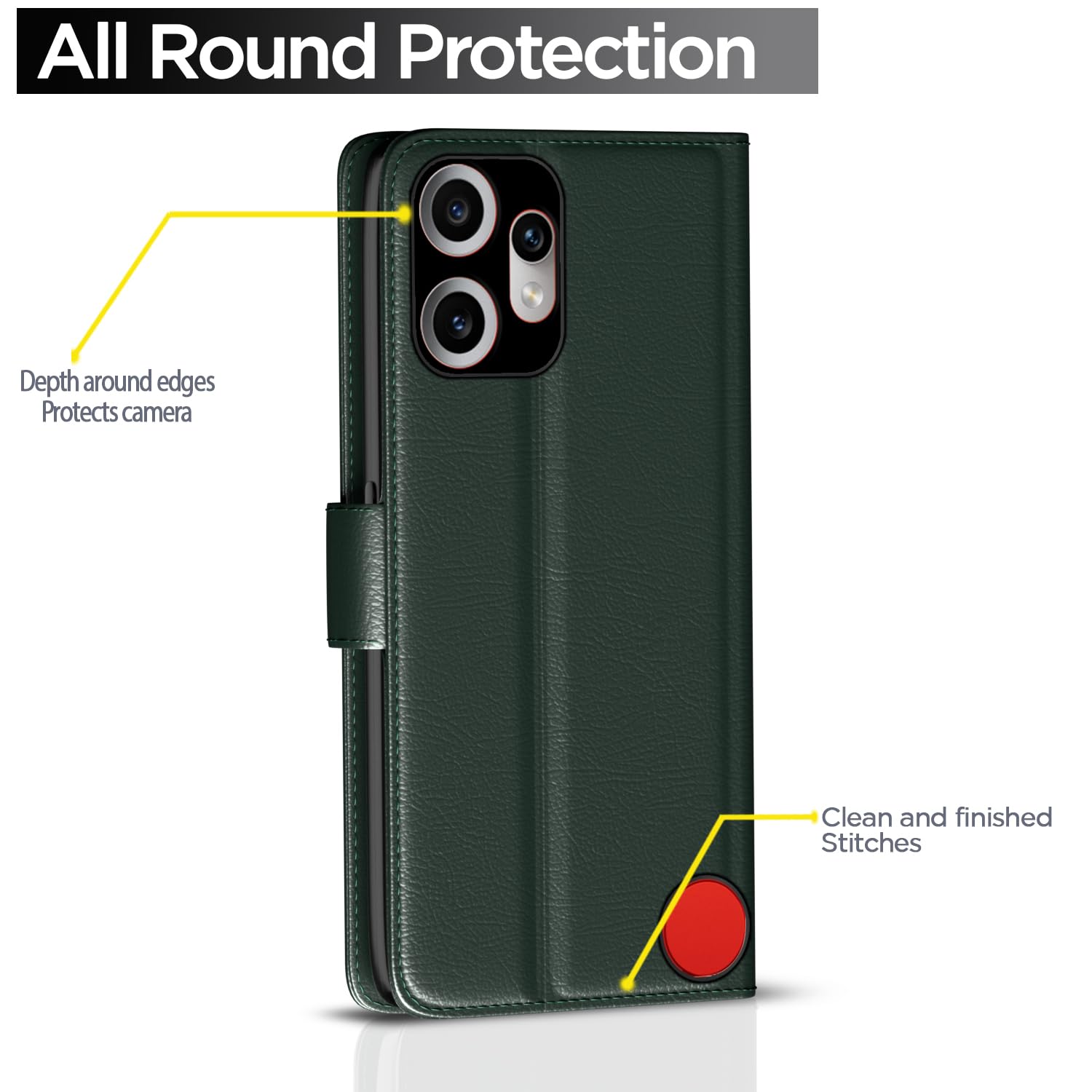 Pikkme CMF by Nothing Phone 2 Pro 5G Vintage Flip cover (Green)