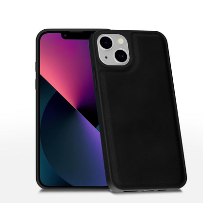 Pikkme black Leather mobile back cover for iPhone 13
