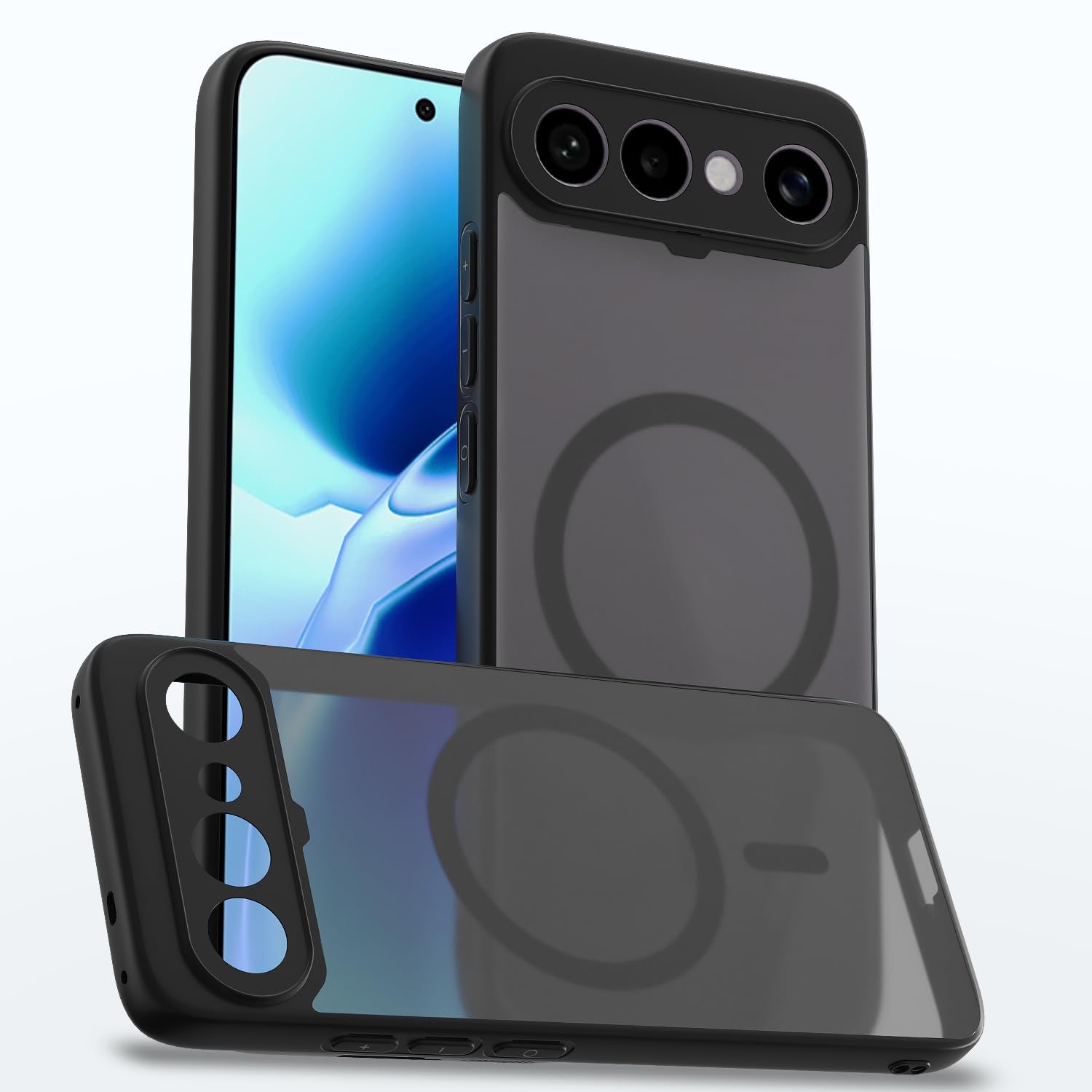 Vivo X300 FE 5G mobile cover in black smoke mag-safe by Pikkme