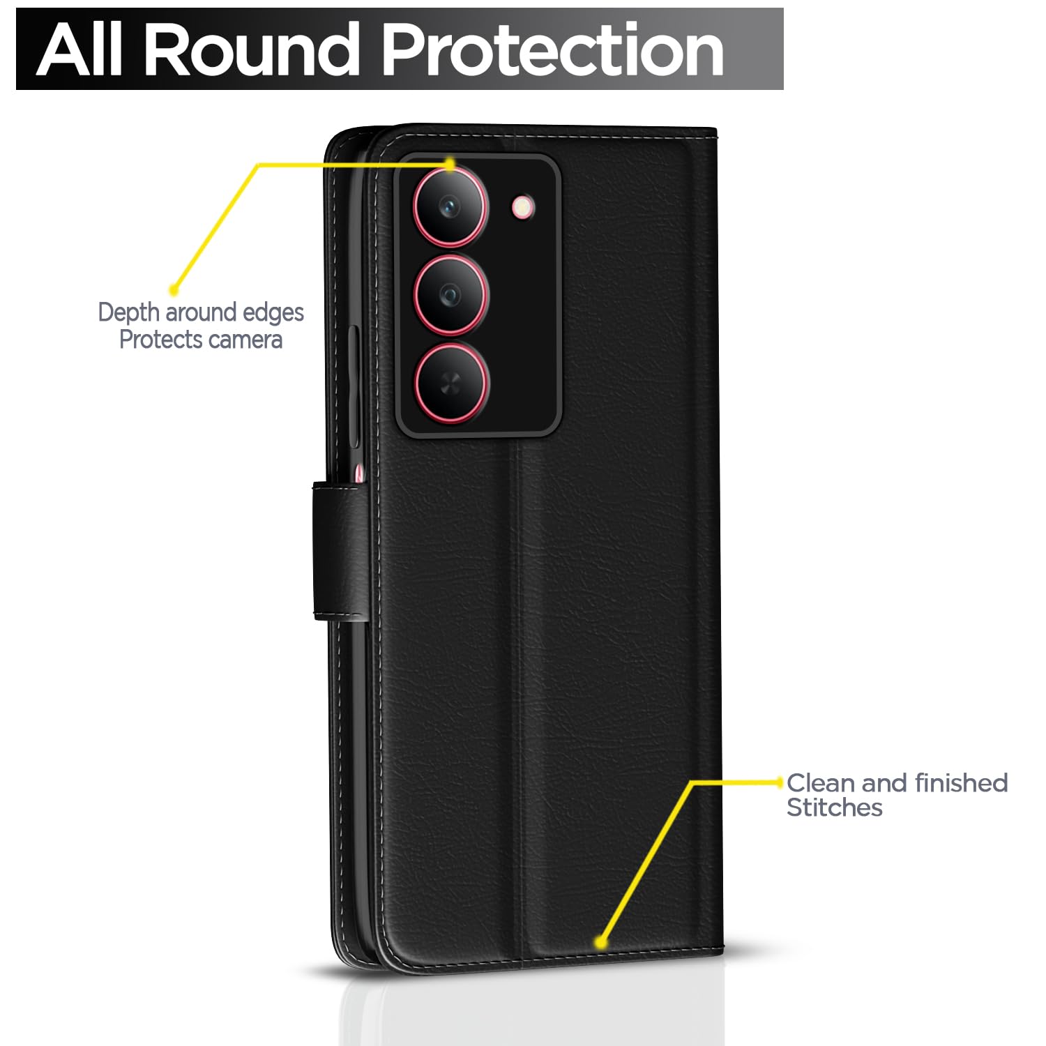 Realme Narzo 80x/P3x/14X 5G Wallet wallet flip cover in black by Pikkme – photo 4