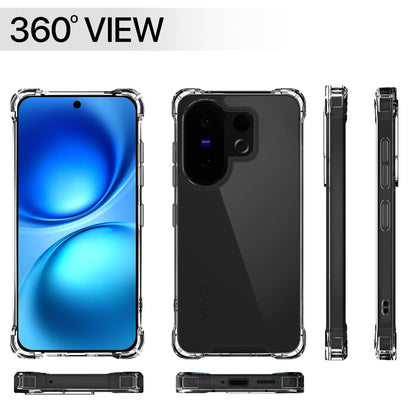 Pikkme Vivo X200 FE 5G PC + TPU Crystal Clear Transparent Back Cover (Transparent)