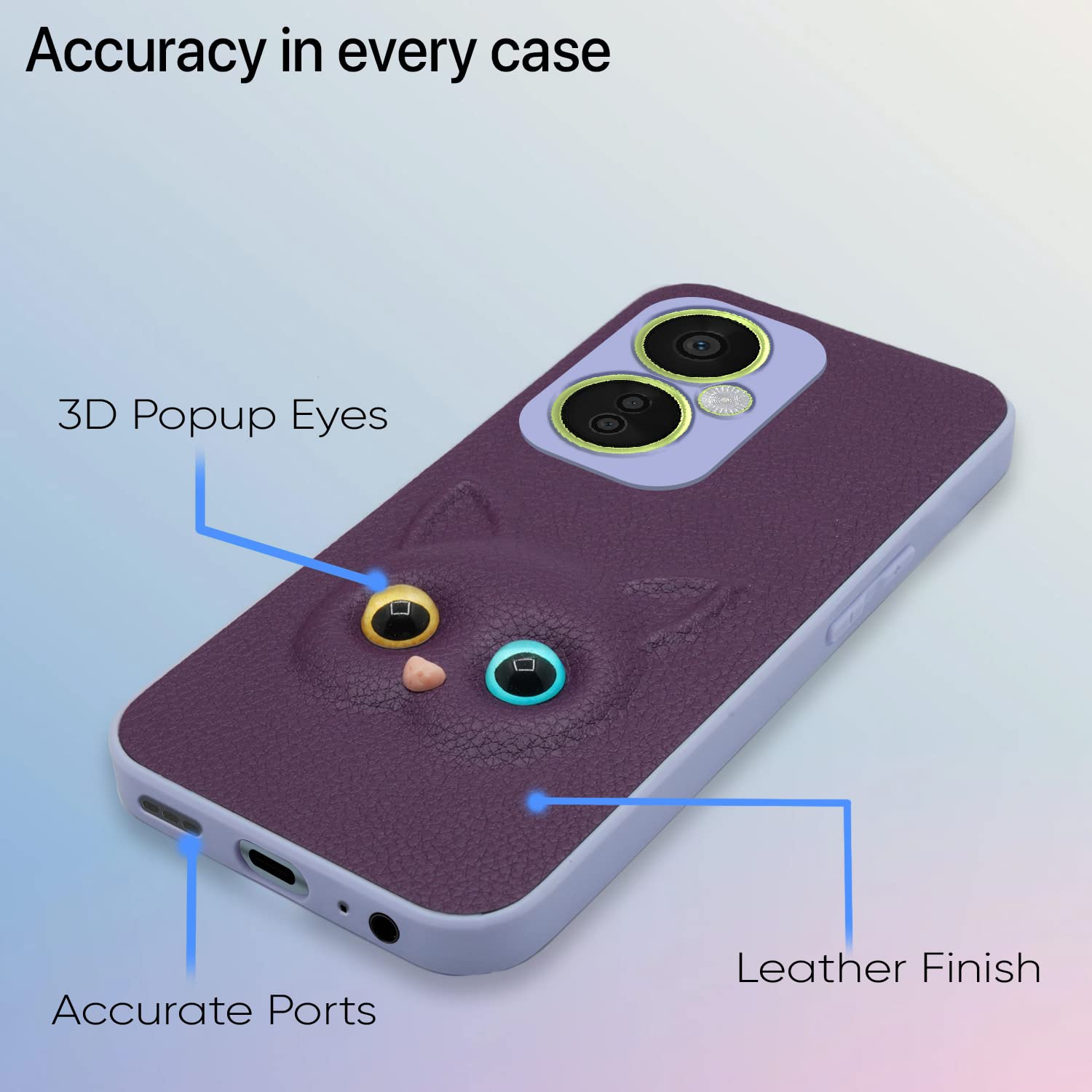 OnePlus Nord CE 3 Lite 5G Cat mobile back cover in purple by Pikkme – photo 3