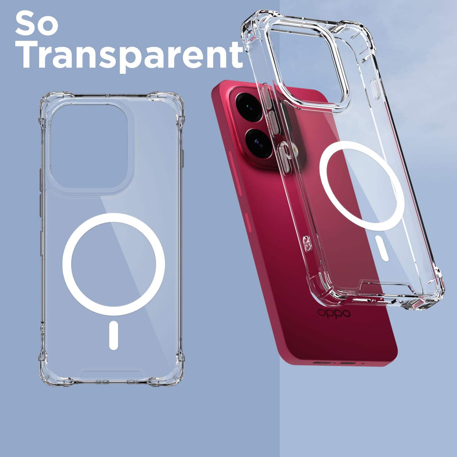 Transparent mag-safe mobile cover for Oppo Find X9 5G – Pikkme – photo 2