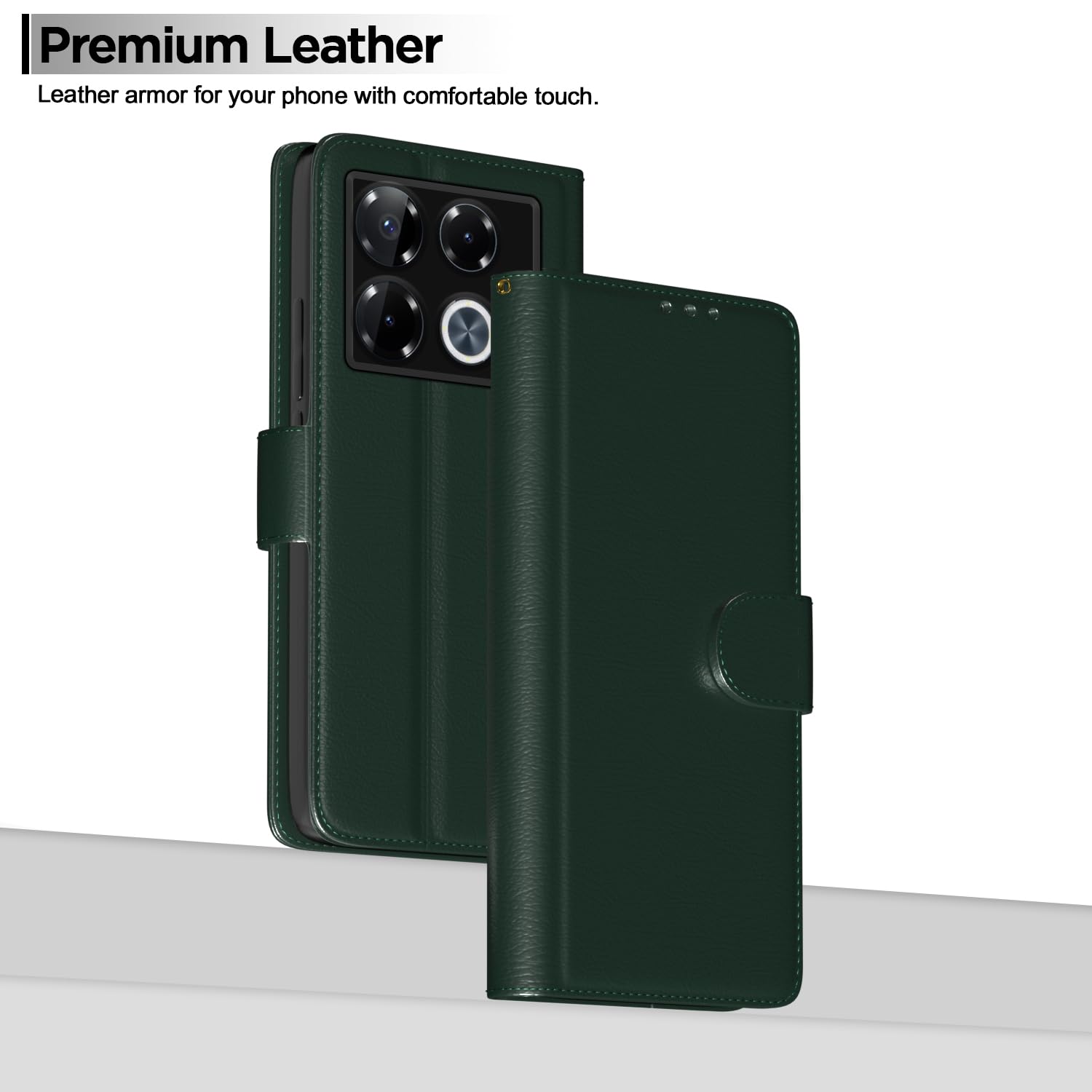 Pikkme Infinix Note 40 Pro Plus 5G green flip case – photo 2