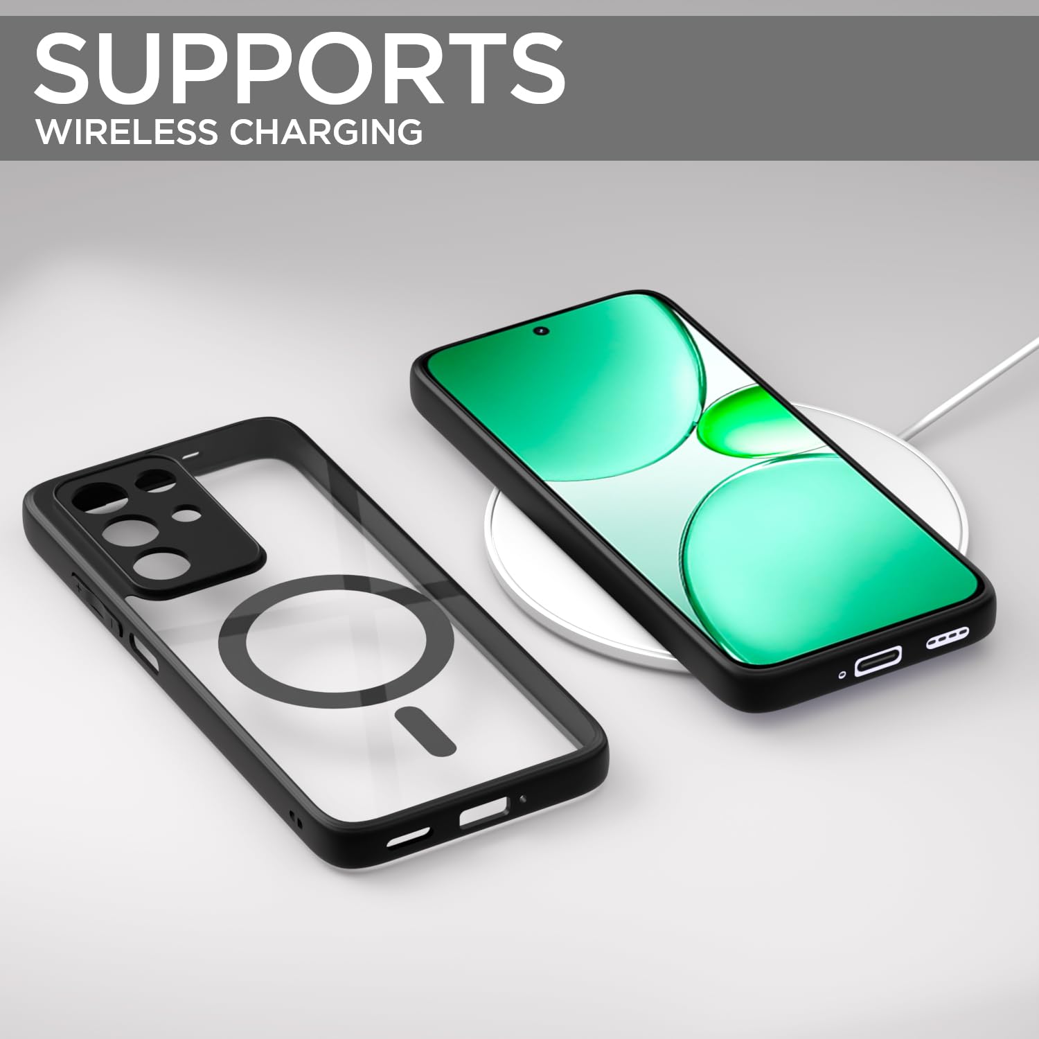 Black mag-safe mobile back cover for Realme Narzo 90X/C85/15X 5G – Pikkme – photo 7